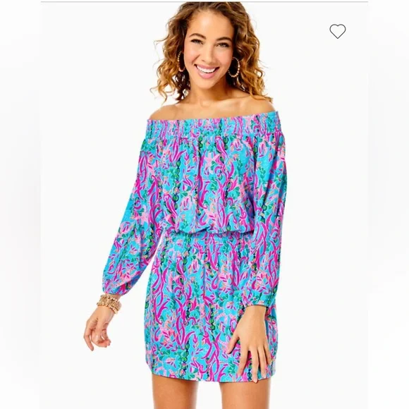 NWT Lilly Pulitzer Cyla Off the Shoulder Romper - Picture 9 of 11